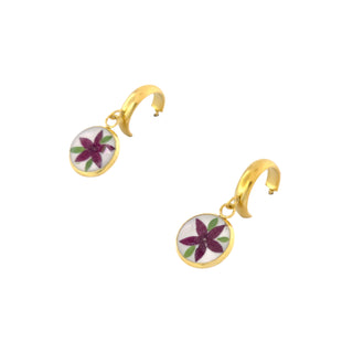 Aretes con flor egipcia y ruda