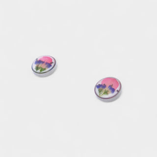 Aretes con pétalos de rosa y Verónicas