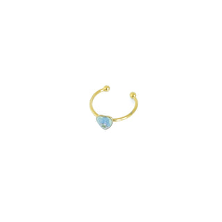 Anillo con pétalo de hortensia y arrocillo