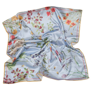 Mascada de flores silvestres azul