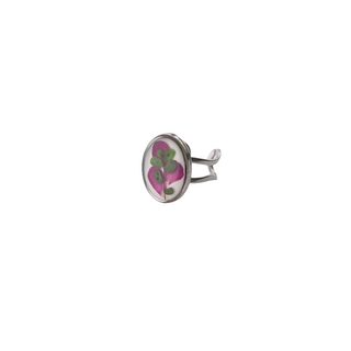 Anillo con pétalo de rosa y hierba silvestre