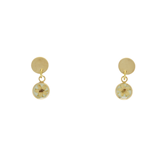 Aretes de acero con flor de saúco