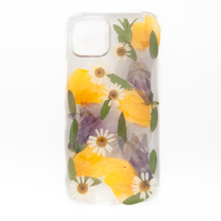 Funda con perrito, santamaría y pétalos de girasol