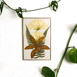 Painting with bougainvillea, jacaranda, and cineraria