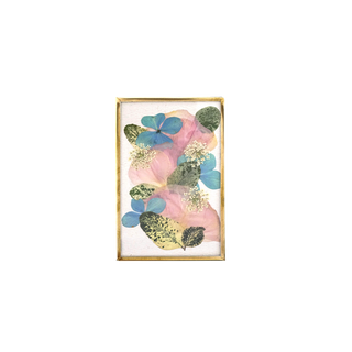 Painting with hydrangeas, jacarandas, and lace