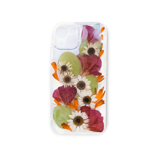 Funda con dalía, santamaría, palmira y hoja de dolar