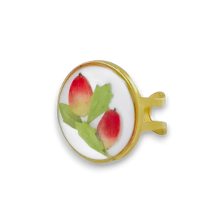 Anillo con hipérico y hojas silvestres