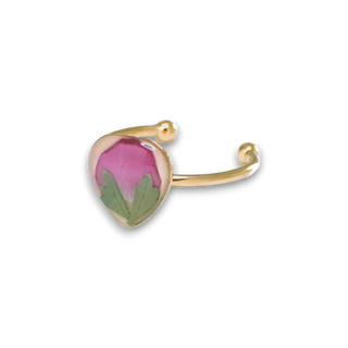 Anillo con ruda y pétalo de rosa