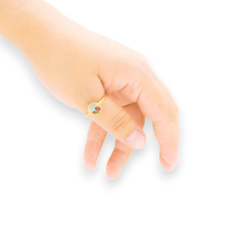 Anillo con panalillo y pétalo de hortensia