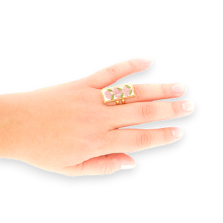 Anillo con pétalos de claves y hojas de ruda