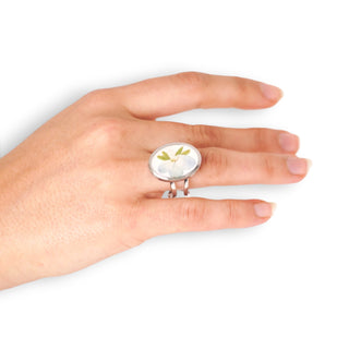 Ring with hydrangea and rue 