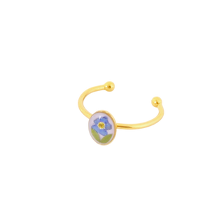 Anillo con nomeolvides y ruda
