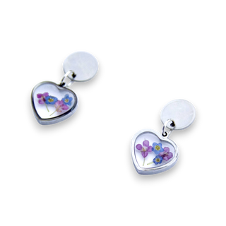 Aretes con nomeolvides y panalillo