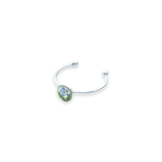 Anillo con nomeolvides y hojitas silvestres