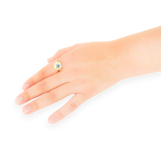 Anillo con nomeolvides y ruda