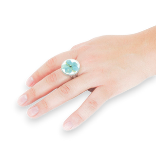 Anillo con hortensia