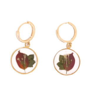 Aretes con bugambilias y flores silvestres