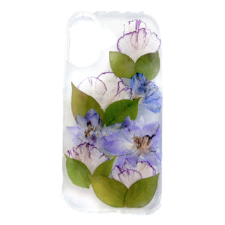 Funda con pétalos de clavel y lupina