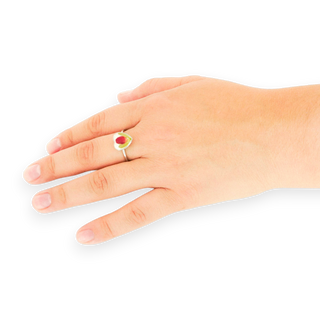 Anillo con hipérico y hojas de ruda