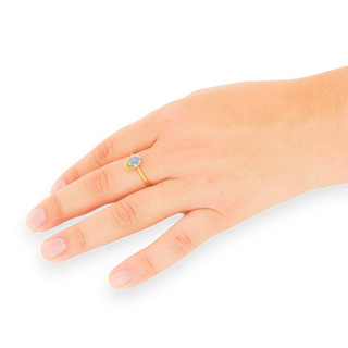 Anillo con nomeolvides y ruda