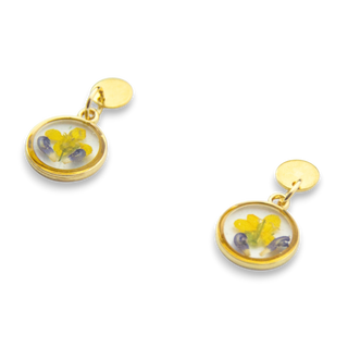 Aretes con nabo y flor silvestre
