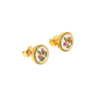 Aretes de botón con arrocillo