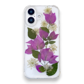 Funda para celular con bugambilias y encajes