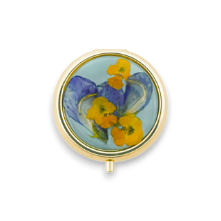 Pastillero con chícharo de flor y pensamientos
