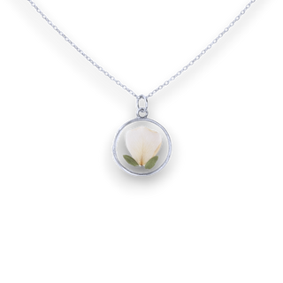 Pendant with yellow and parvifolia rose petal 