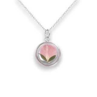 Pendant with orange and parvifolia rose petals 
