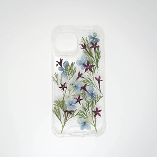 Funda con flor egicpica, hortensias y hoja de amapola