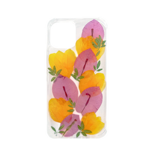 Funda con pétalos de girasol, bugambilia y ruda
