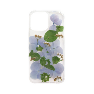 Funda con hortensias, milenramas, hojas silvestres