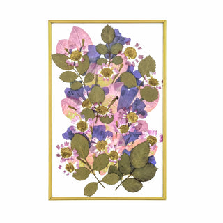 Cuadro con bugambilia, jacaranda y cineraria