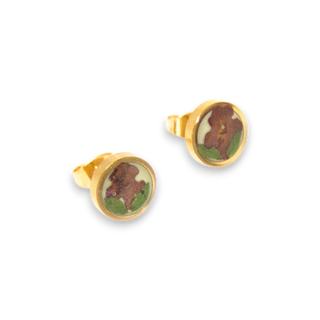 Aretes de botón con lantana