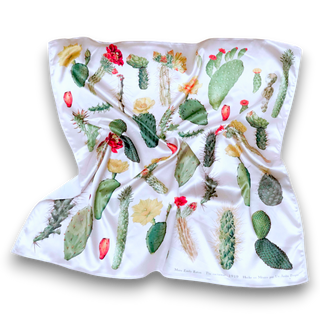 Mascada de cáctus en color blanco