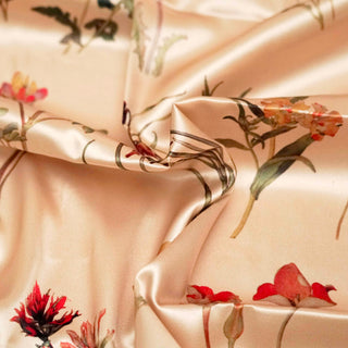 Ochre-colored wildflower scarf