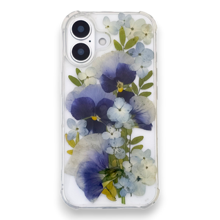 Funda para celular pensamientos azules, hortensias y ruda