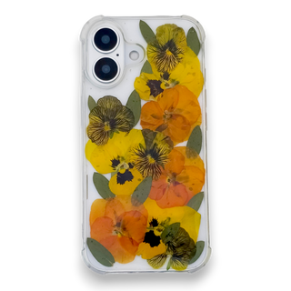 Funda para celular con pensamientos cálidos y hojas de pavifolia