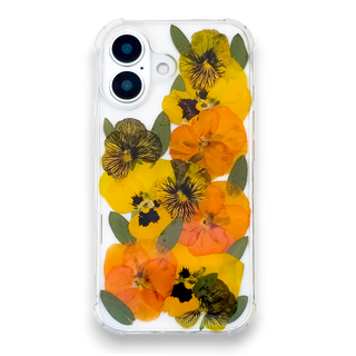 Funda para celular con pensamientos cálidos y hojas de pavifolia