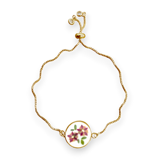 Pulsera con centro de bugambilia