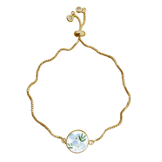 Pulsera hortensias y hojas de ruda