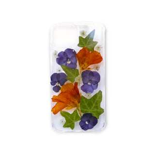 Funda con mastuerzo, pensamientos, hiedra y encaje